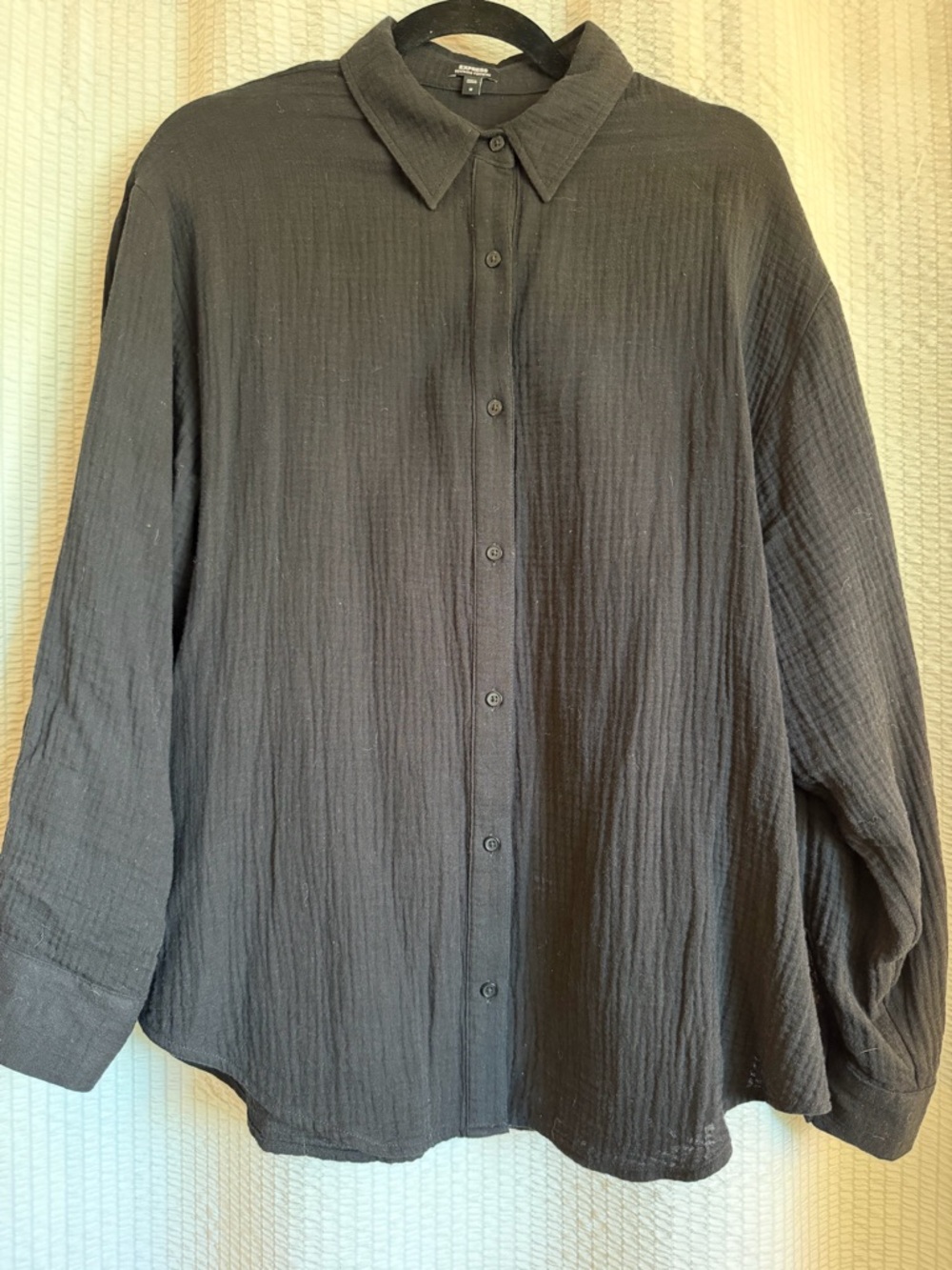 100% Cotton Express Boyfriend Portofino Black Knit Top